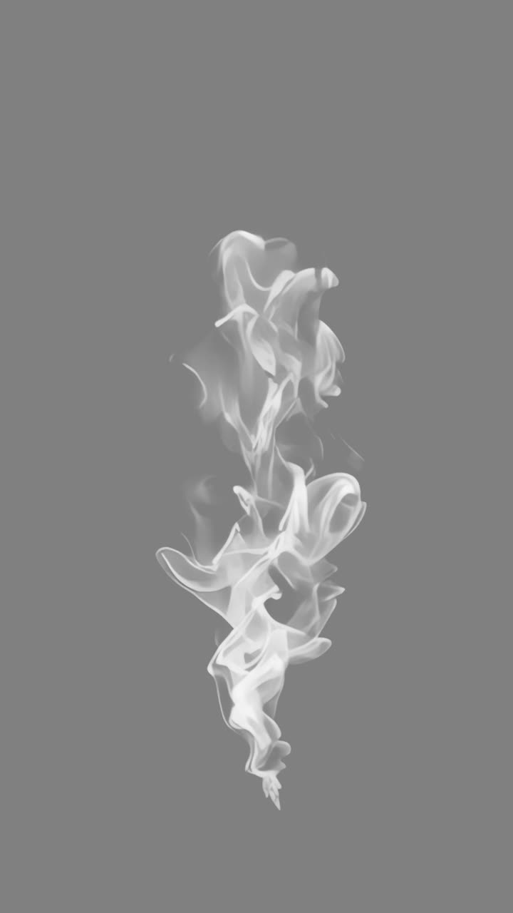 Elegant swirling white smoke overlay transparent 4K video, alpha channel, ProRes 4444