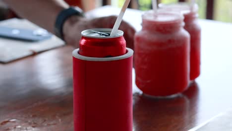 beverages on a table in thailand cafe