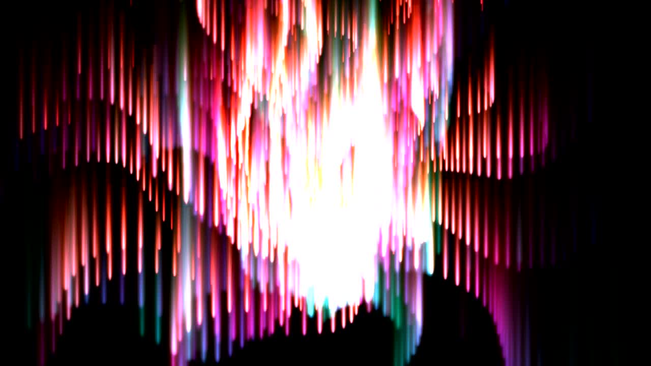 Animazione digitale di particelle di luci in movimento.
