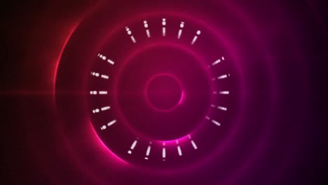 Animation-of-pink-circles-moving-on-seamless-loop-on-dark-background