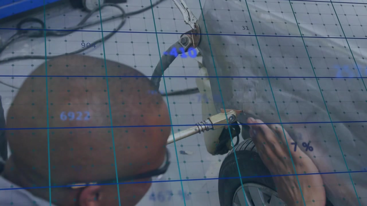 Vertical video: Hole cues specs tech seating tool into well checking fit with red clamp, copy space