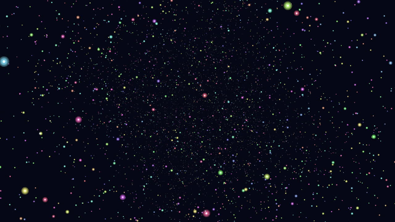 A serene night sky filled with a multitude of stars, featuring a mix of bright, colorful ones alongside smaller, dimmer stars, set against a dark, cloudless backdrop