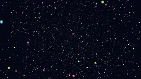a serene night sky filled with a multitude of stars, featuring a mix of bright, colorful ones alongside smaller, dimmer stars, set against a dark, cloudless backdrop