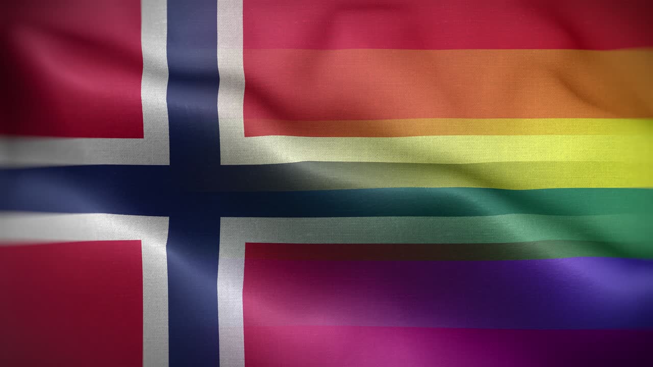 LGBT Norway Flag Loop Background 4K