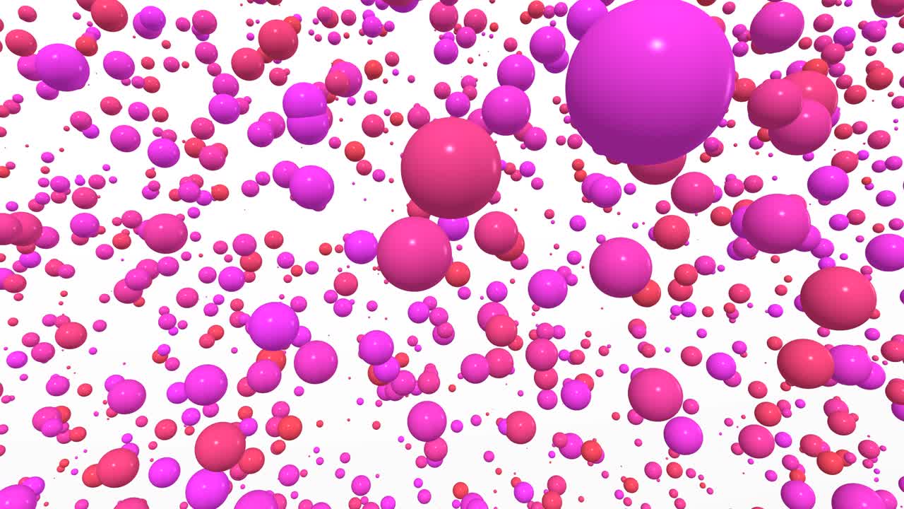 3D animated video with balls and bubbles 4K