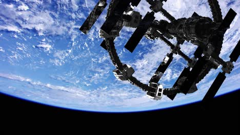 international space station in outer space over the planet earth