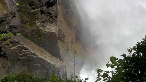 water splashing from strong waterfall in washington, usa - medium shot