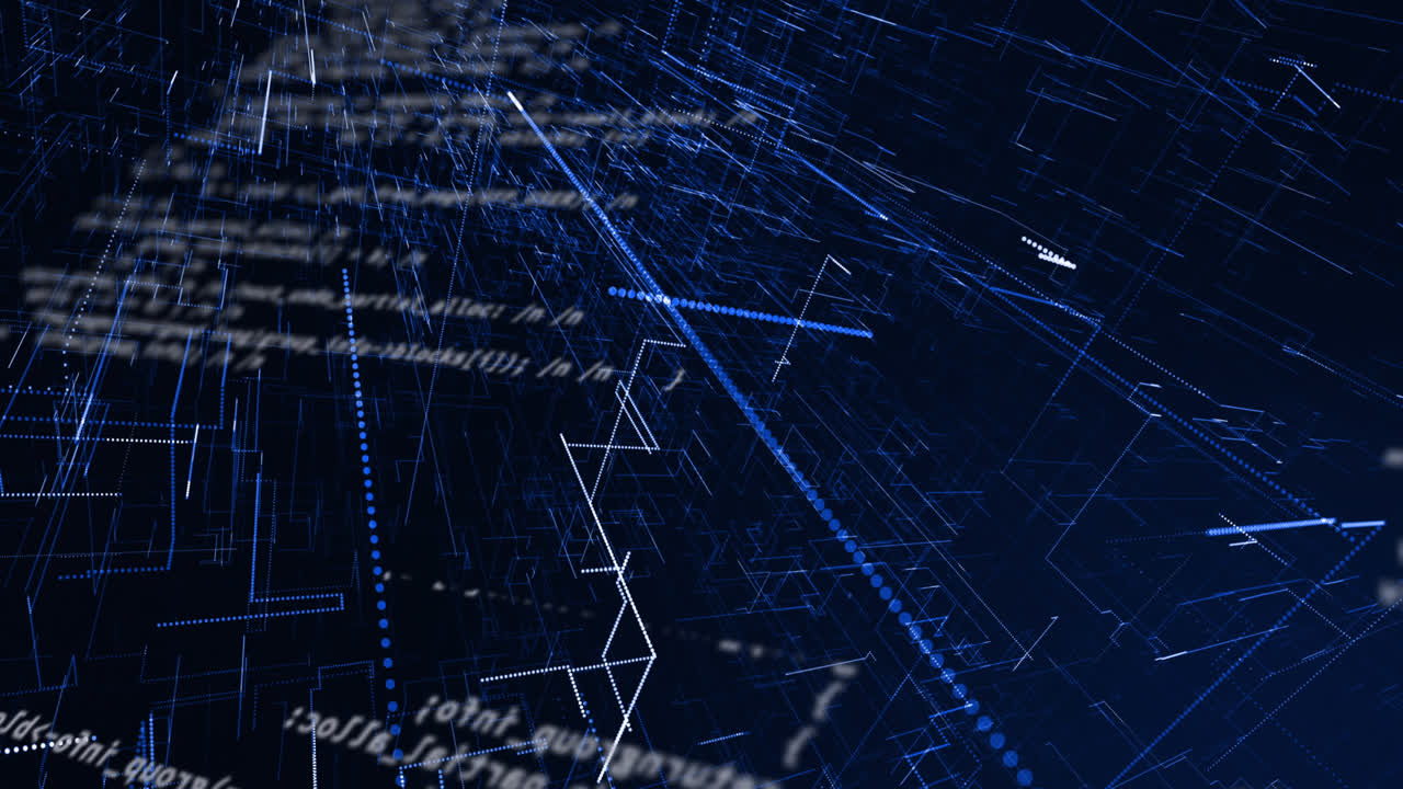 Animation of blue lines over data processing