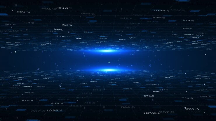 Dynamische digitale Landschaft Partikel futuristische Technologie Innovationsdaten virtuelle Realität Sci-Fi