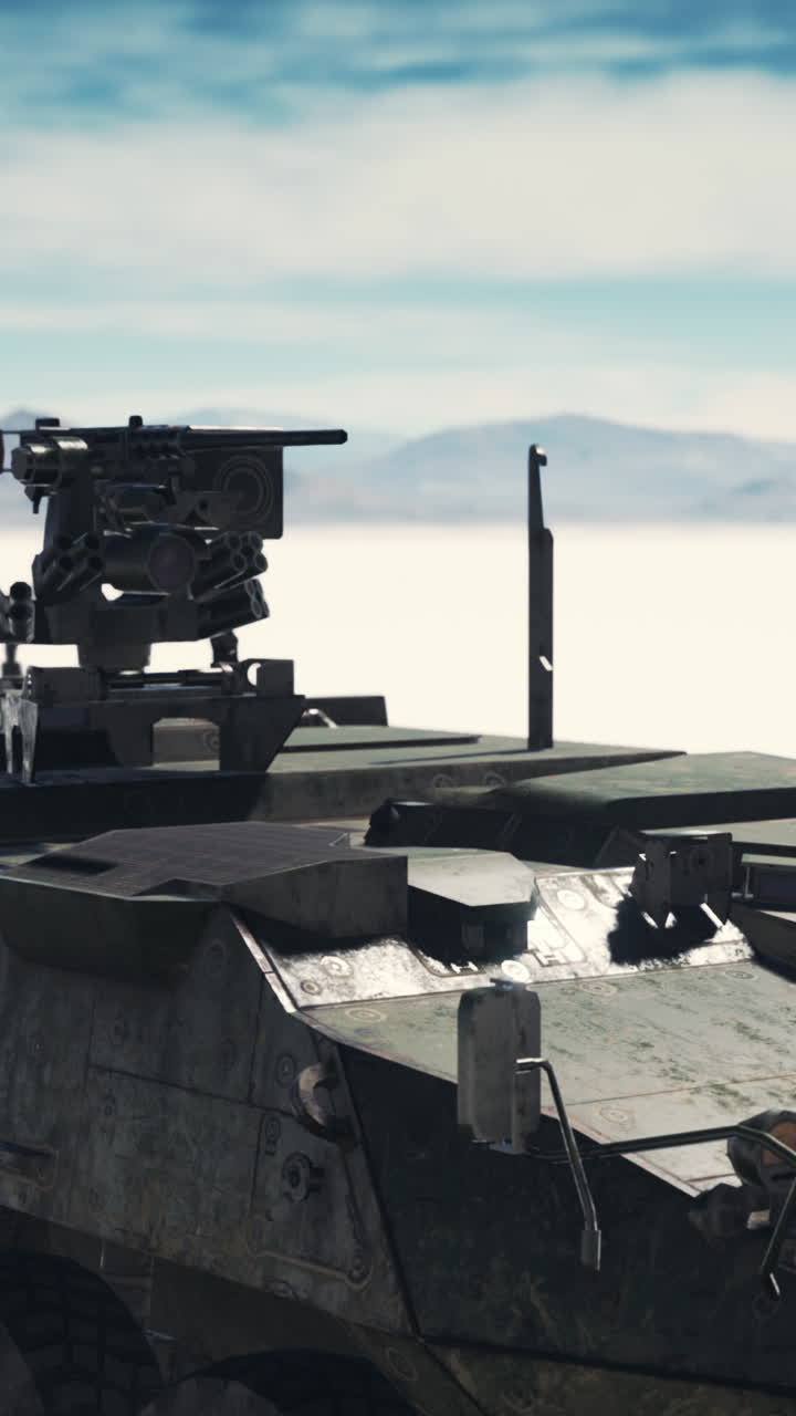 군용 장갑병 수송차의 클로즈업