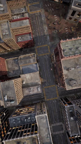 high-angle view of a city intersection