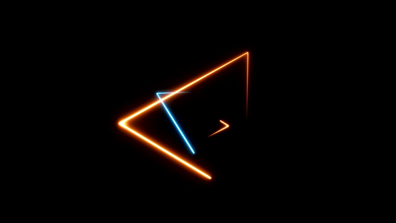 fondo abstracto de bucle sin costuras con triángulos de neón de colores