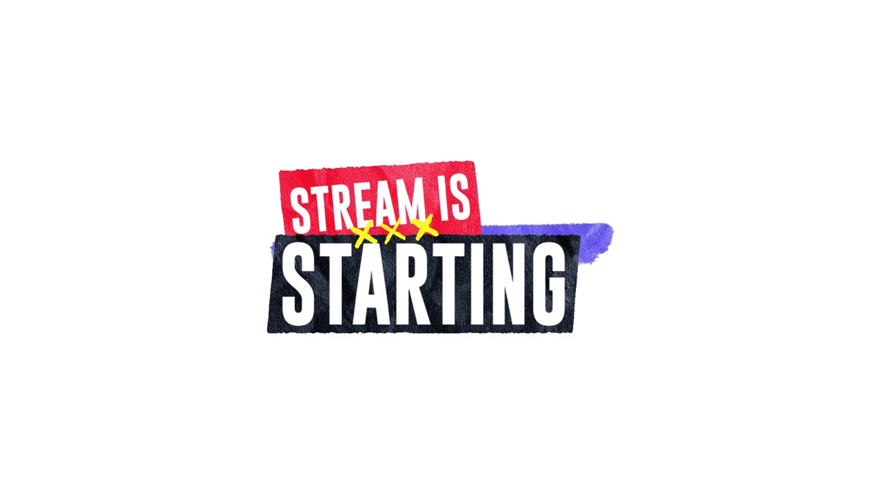 Animated Stream Is Starting Message with Colorful Brushstrokes