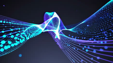 abstract futuristic digital waves and particles