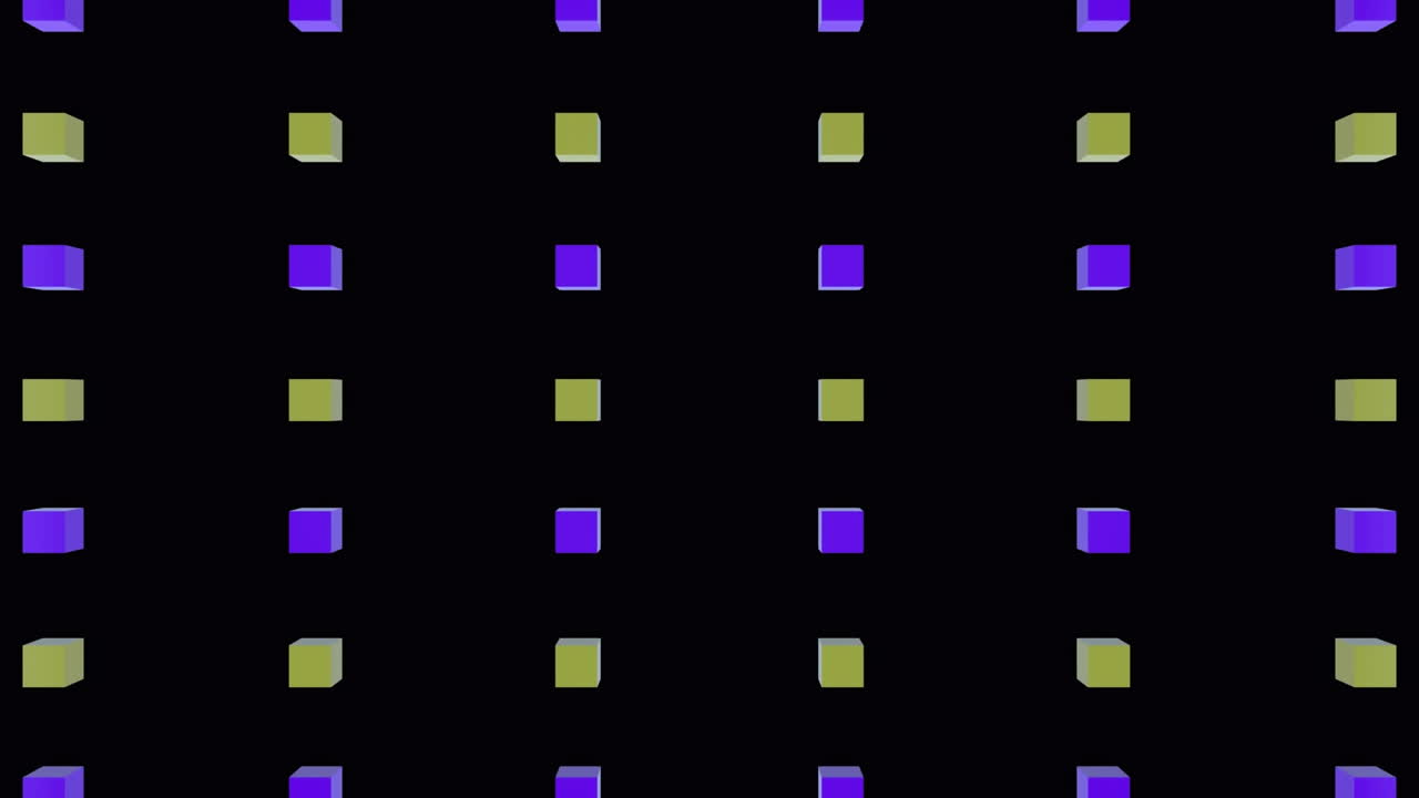 Animation of cubes over sparkles on black background