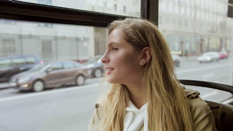 Close-up-view-of-young-woman-in-the-bus