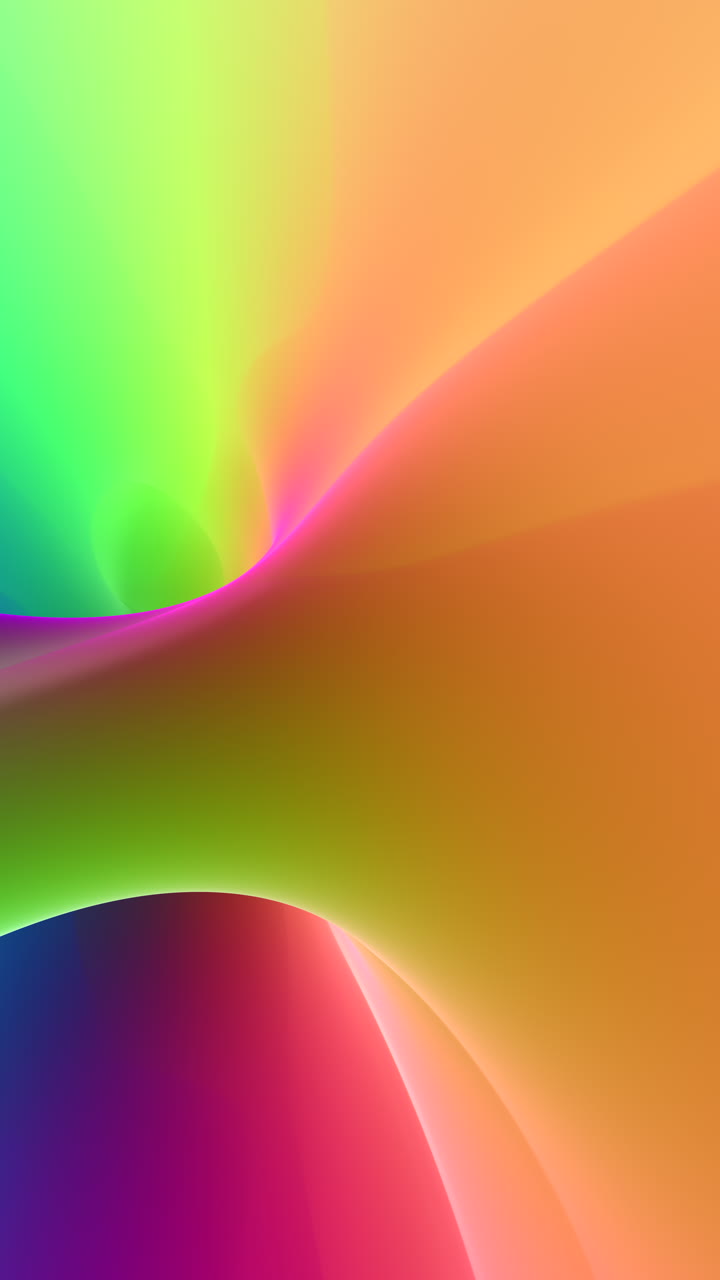 Ripresa verticale di un gel fluido astratto con colori vibranti dell'arcobaleno che si fondono. Alta saturazione. Ideale per branding, arti creative, promozioni di festival o video musicali
