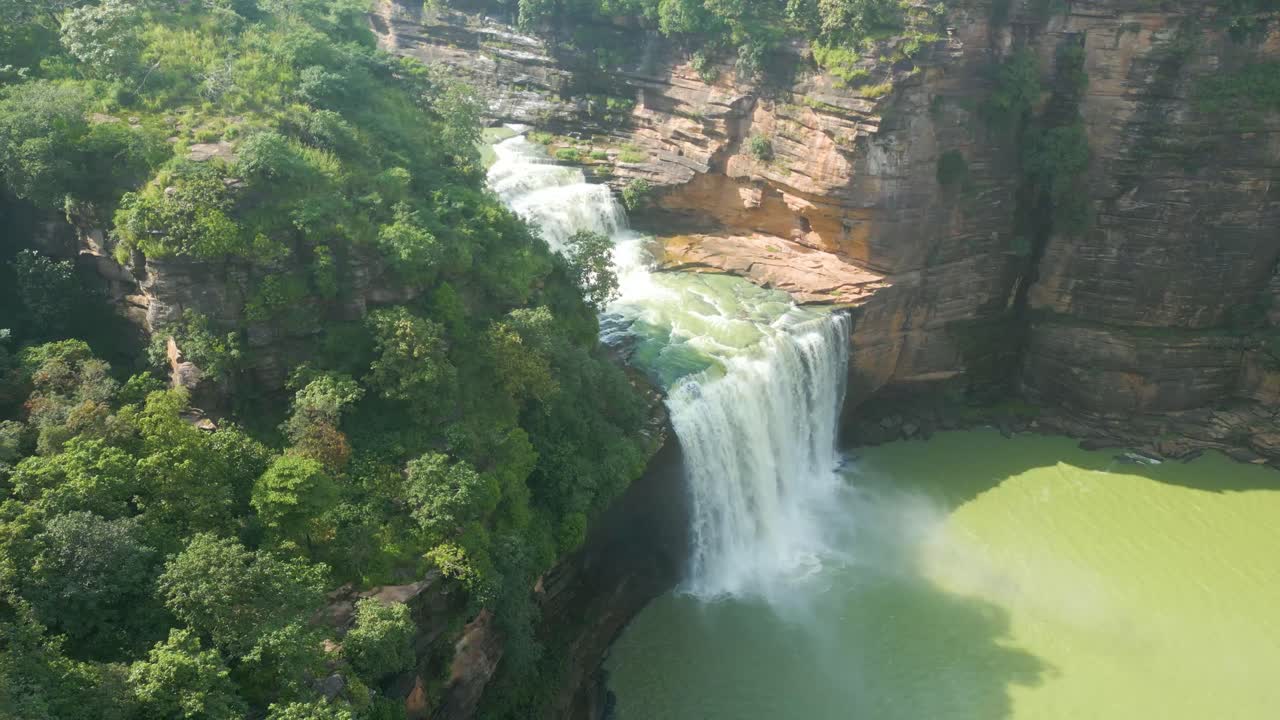 Waterfall Rajdari Devdari and Latif Shah Dam Aerial View
