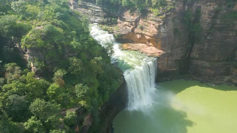 waterfall rajdari devdari and latif shah dam aerial view