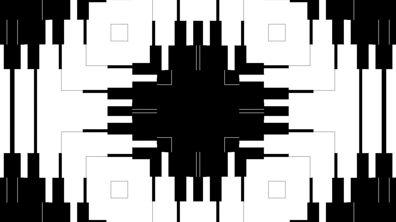 Abstract Geometric Animation with Expanding White Lines and Squares
