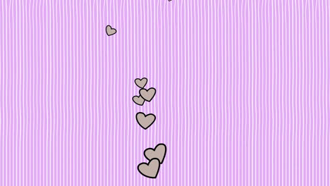 Fly-grey-romantic-hearts-on-shiny-purple-striped-gradient