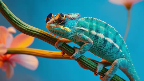 cool chameleon wearing sunglasses
