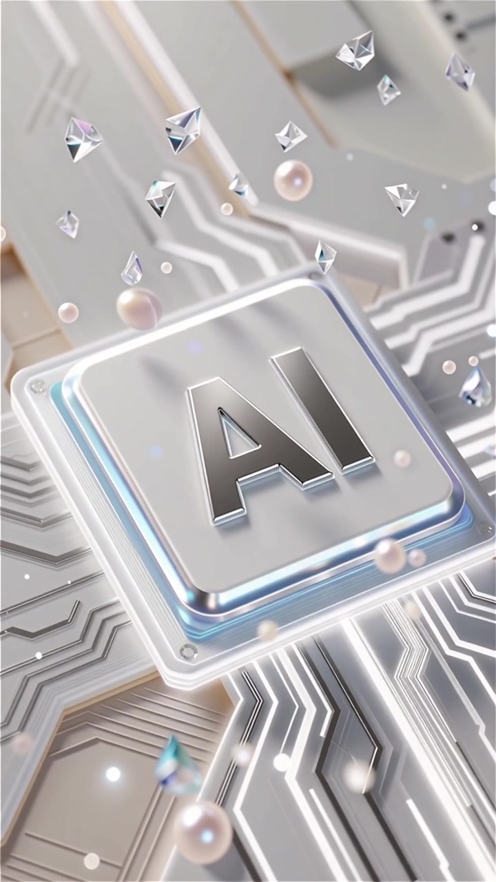 Futuristic AI Chip Motherboard Technology Background