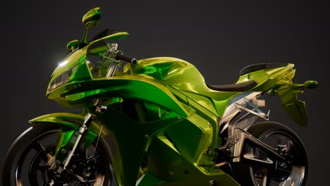 motocicleta deportiva en un estudio oscuro con luces brillantes