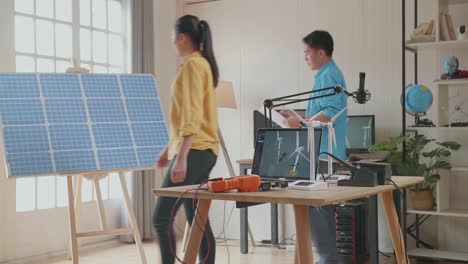 solar panel and wind turbine demonstration