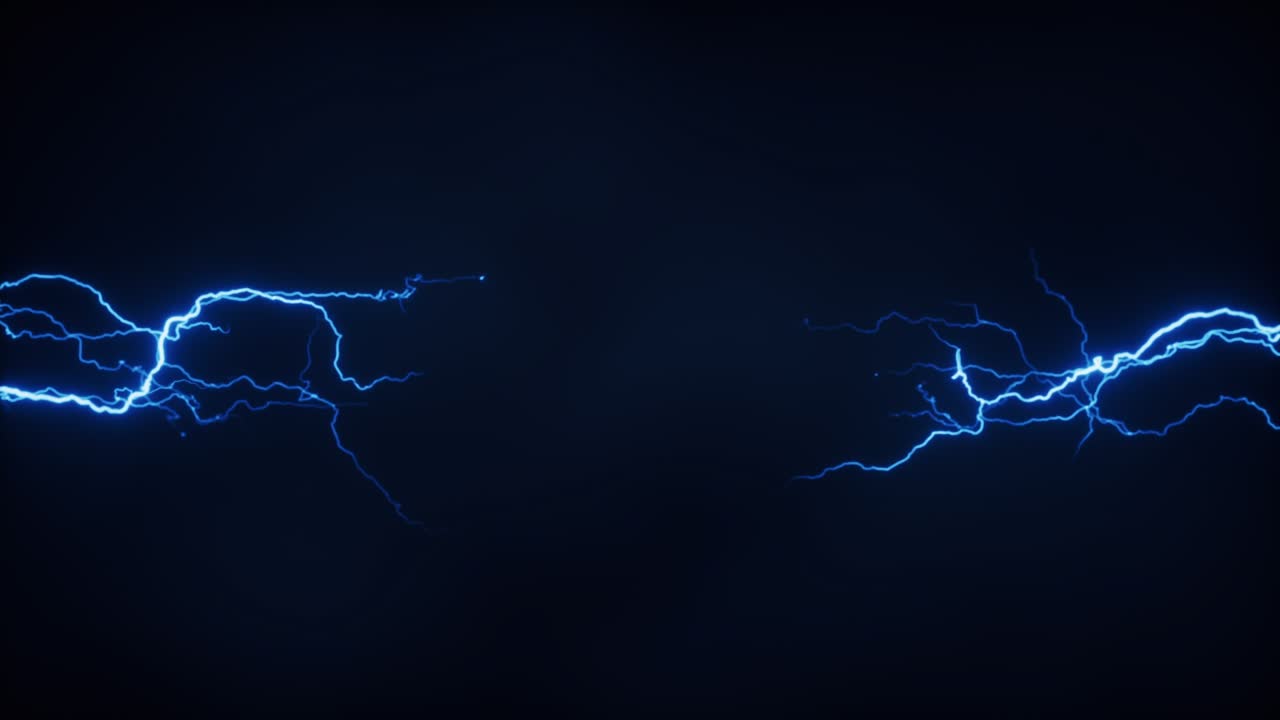 Blue lightning with dark background, 3d rendering.