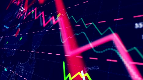 crecimiento de las acciones y los negocios gráfico 3d