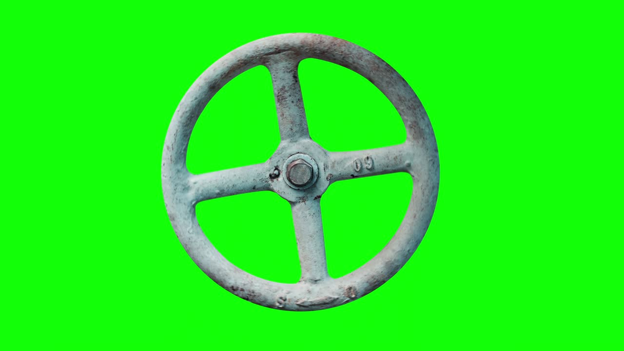 открытие старого водяного клапана изолировано на зеленом экране