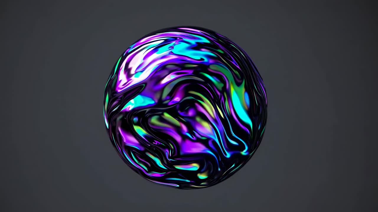Abstract Iridescent Liquid Sphere
