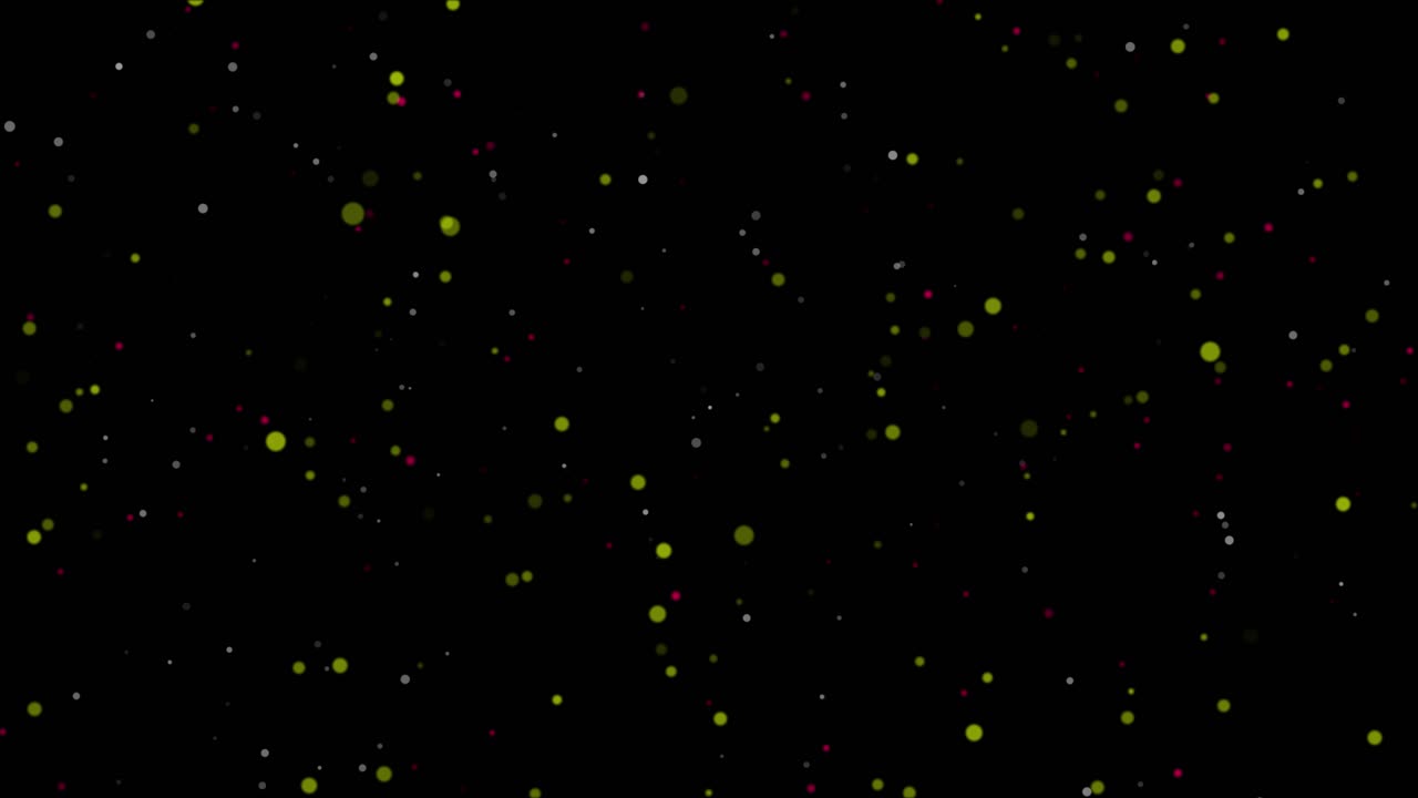 Particelle colorate astratte fluttuanti su sfondo nero