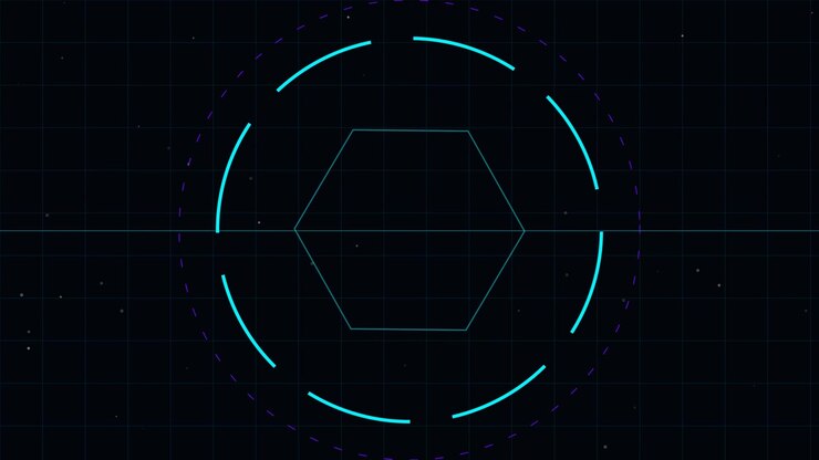 Abstract Digital Hexagon HUD Interface Animation