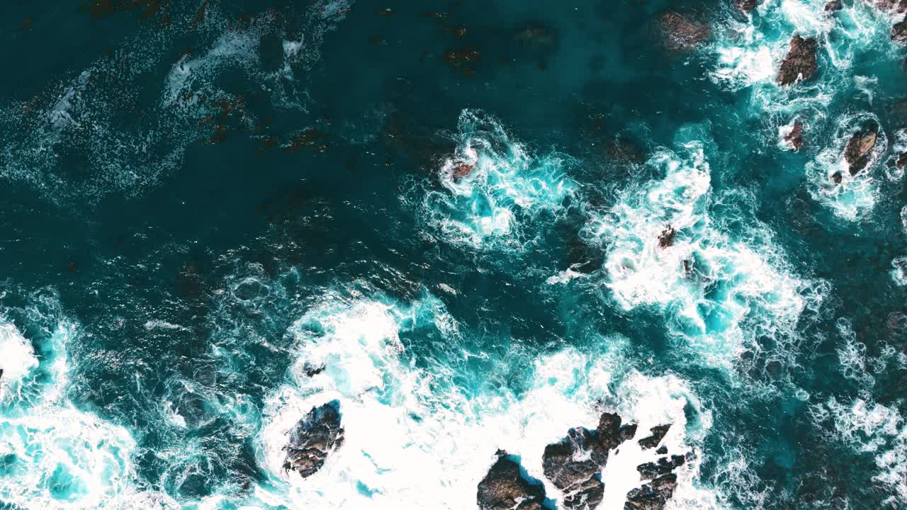 rock cliff seaside coast in slow motion in california