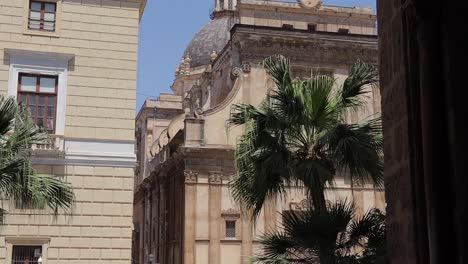 slow motion of the domed roof of palermo italy