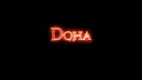 doha escrito con fuego.