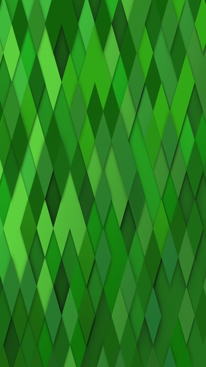 Abstract loop dark light green rhombus pattern. Animate geometric background.