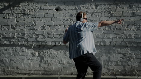 man dancing in the street