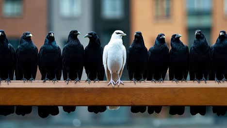 a group of birds sitting on top of a wooden fence