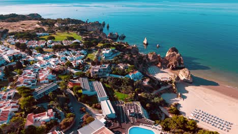 aerial view captures stunning coastline and resort in portugal
