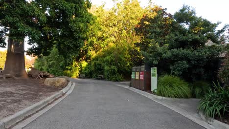 scenic pathway with signs and greenery