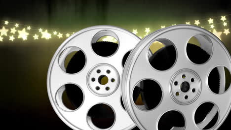animación de las películas sobre estrellas sobre fondo negro