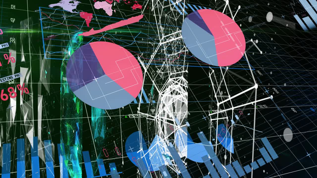 animación del registro estadístico y el procesamiento de datos sobre la cuadrícula