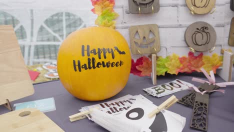 halloween pumpkin decorations, text, graphics and other seasonal items