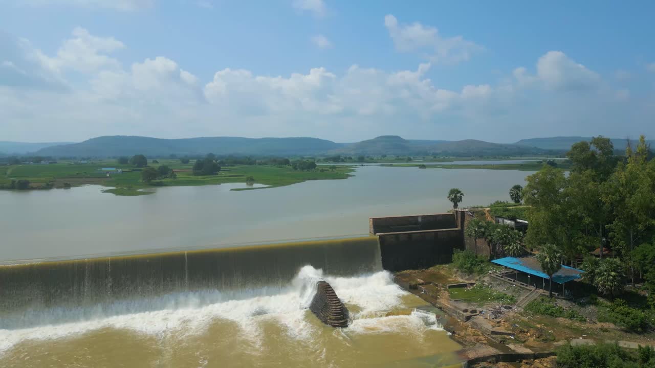 Waterfall Rajdari Devdari and Latif Shah Dam Aerial View
