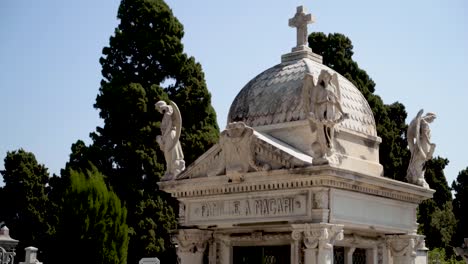 ornate family mausoleum in a cemetery