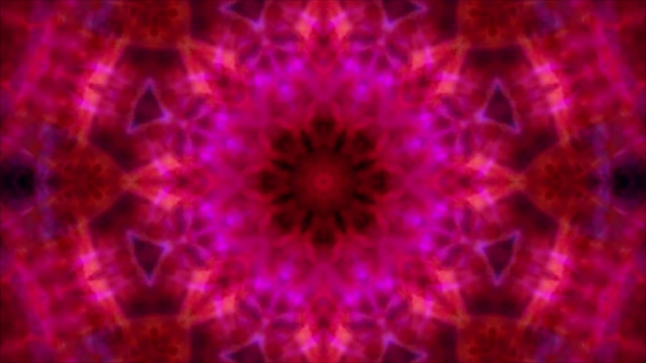 Loop caleidoscopico astratto con forme di fiori. Loop caleidoscopico continuo 4k.