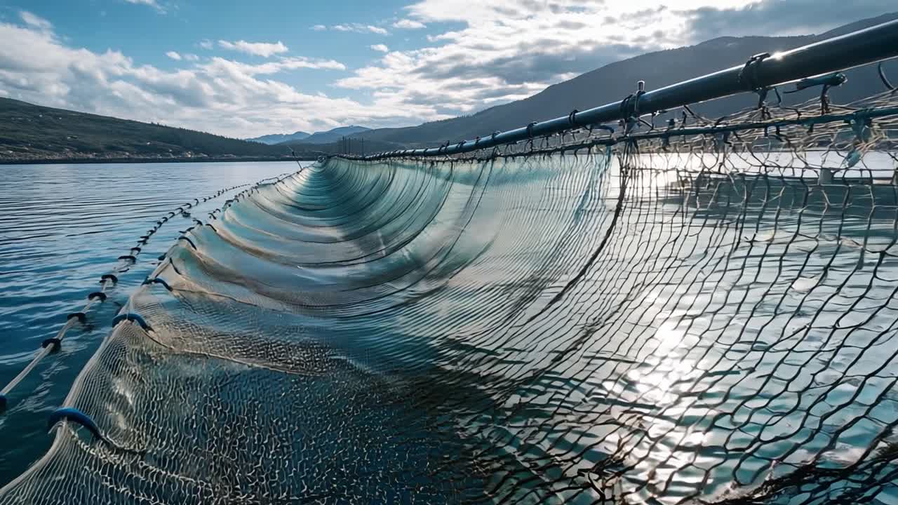 Fish farm in ocean